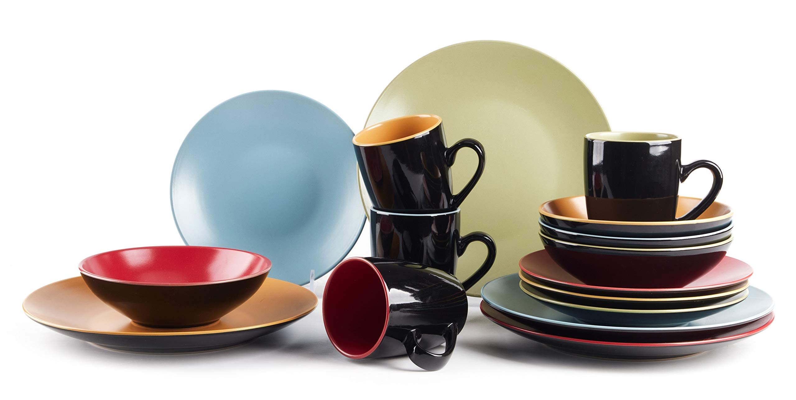Stoneware Two-Tone Colors Life 12pc Dinner Set