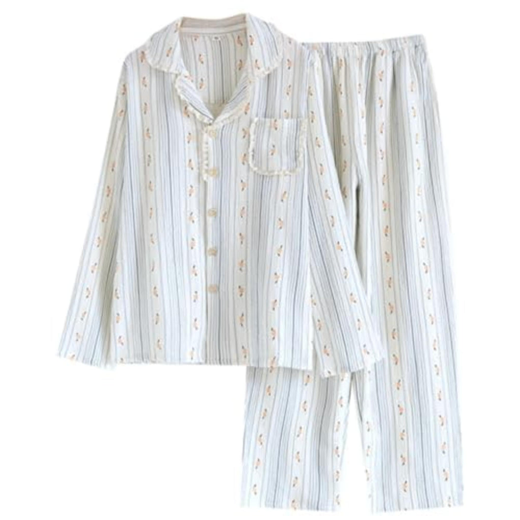 Women Linen Set Coquette Womens Pajamas Set - Old Money Aesthetic Lounge Sets
