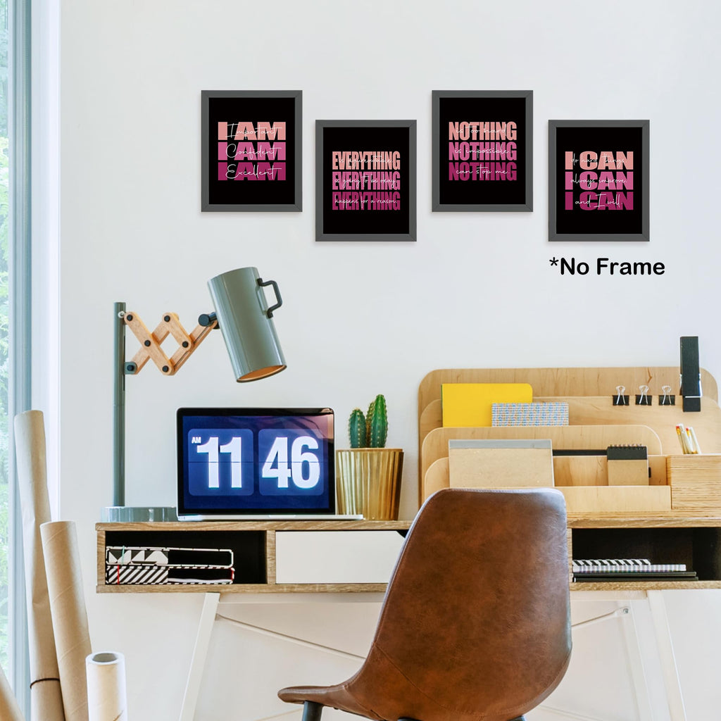 Set of 4 Inspirational Posters â€?Motivational Wall Art for Teen Girls & Women (8x10)