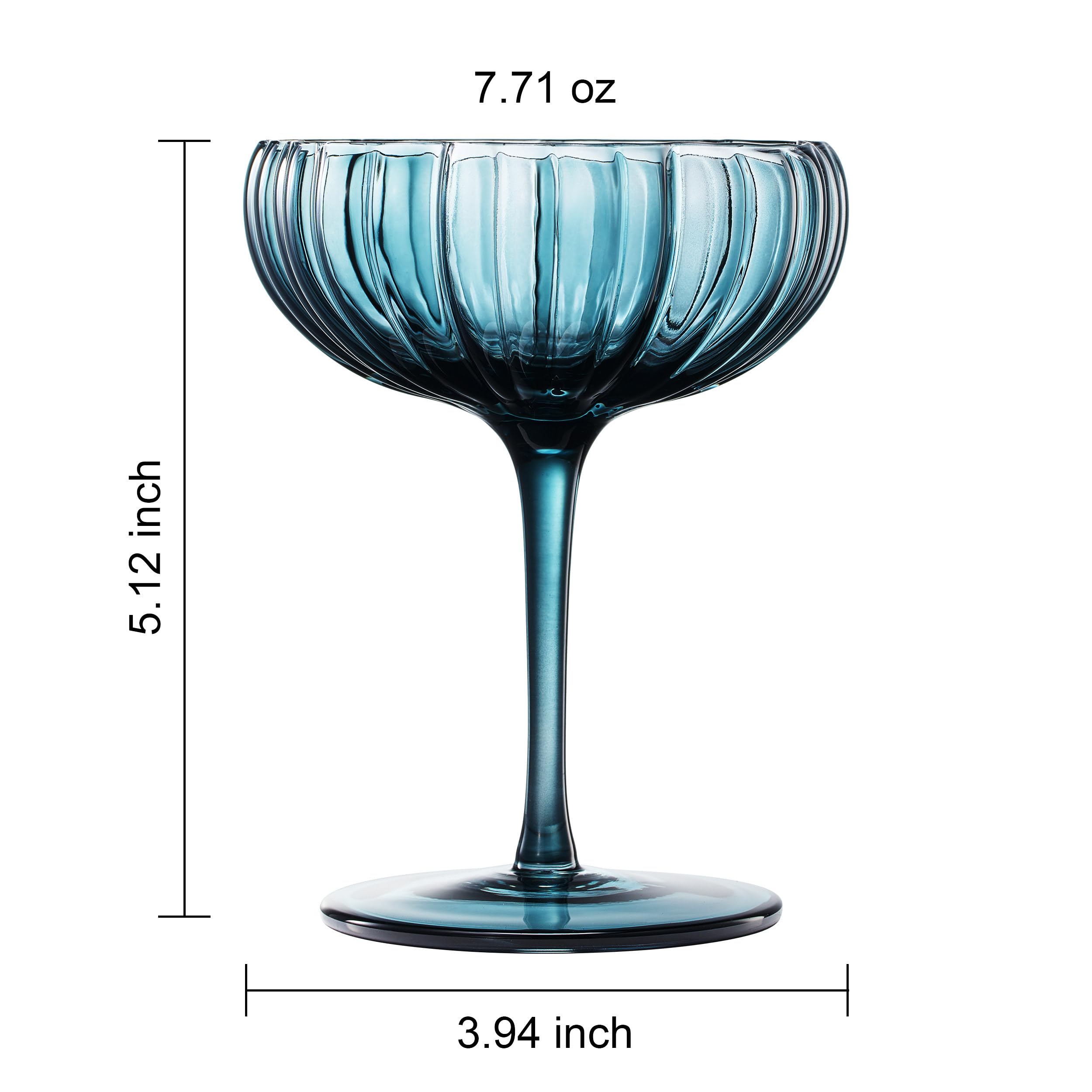 Flower Shape Modern Wavy Glass- Set of 4