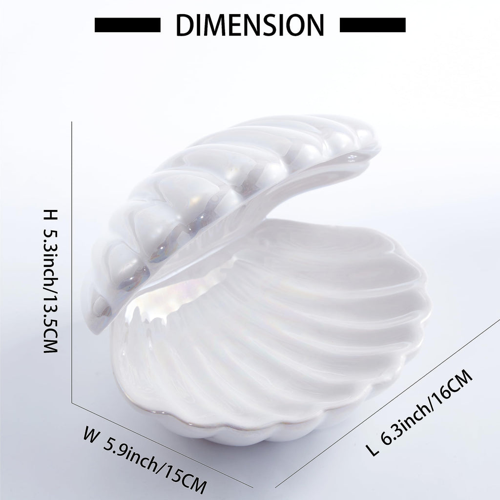 Ceramic Clamshell Jewelry Dish â€?Trinket Tray & Ring Holder