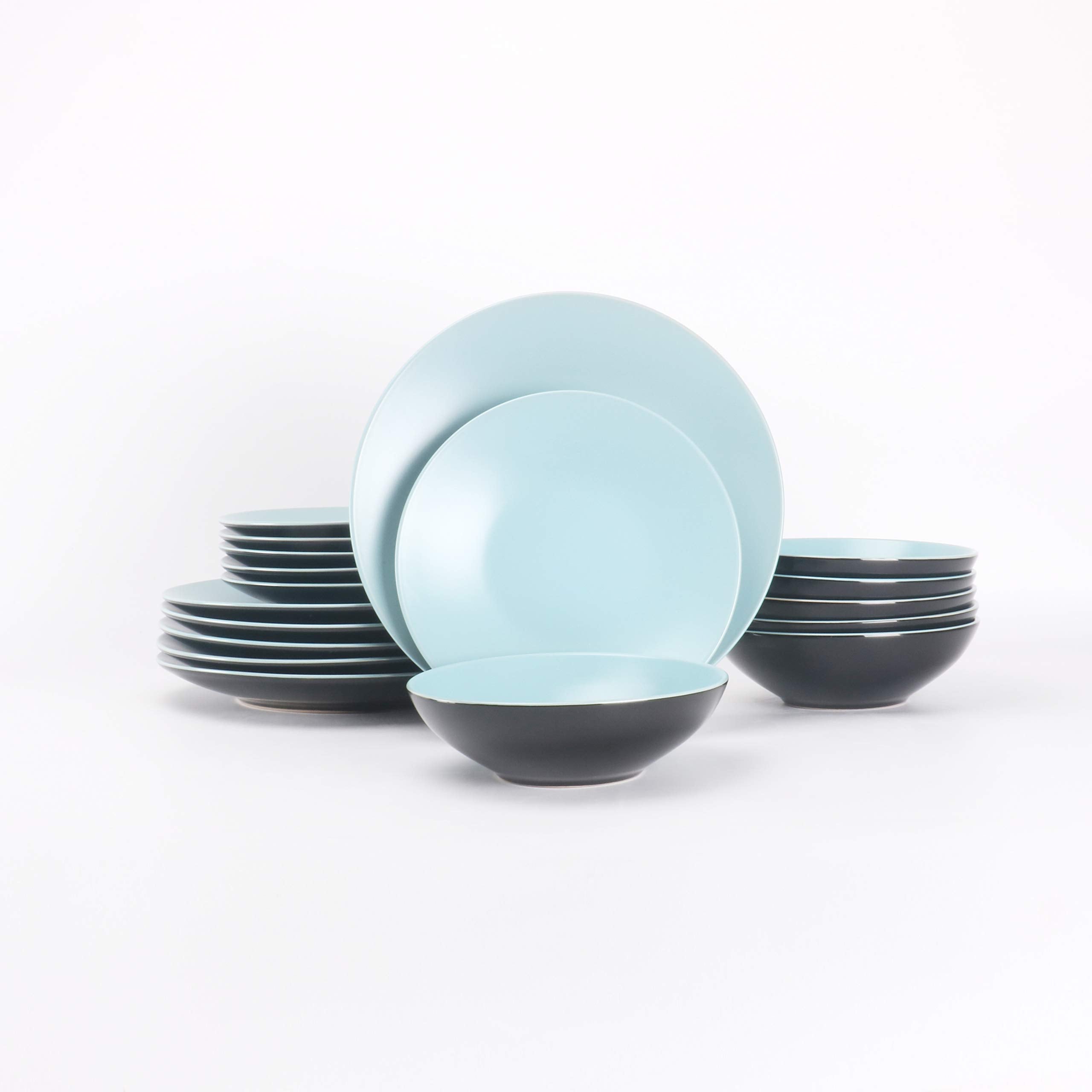 Stoneware Two-Tone Colors Life 12pc Dinner Set