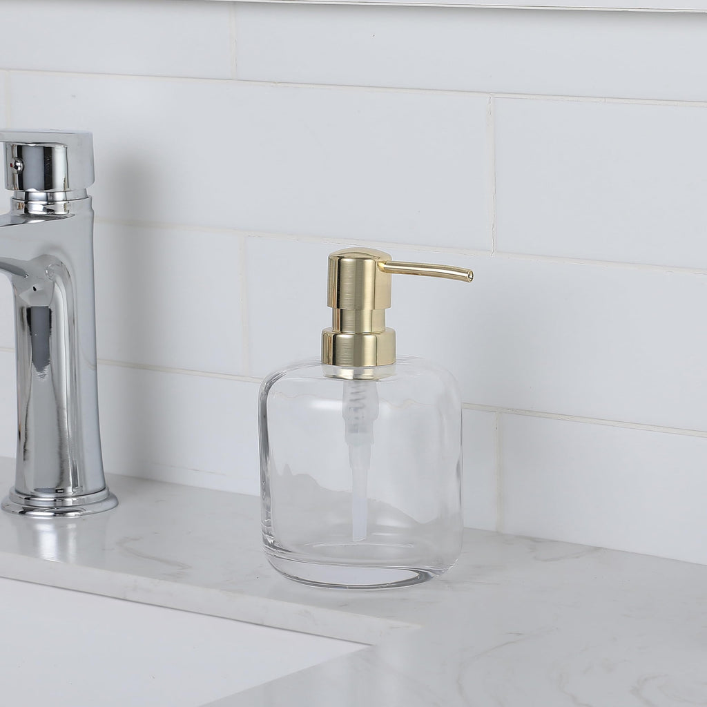 Glass Soap Pump Dispenser, Refillable Soap Dispenser