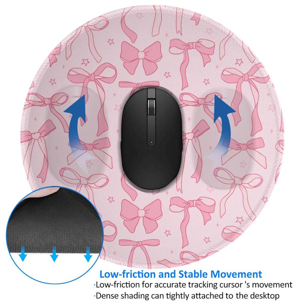 Round Mouse Pad Desk Top - Stitched Edges 8 X 8 Inch