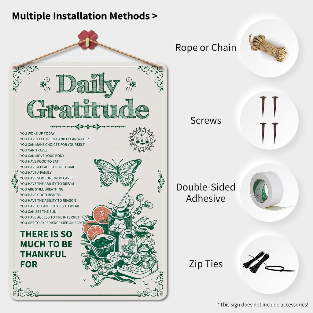 Room Decor Aesthetic A Few Daily Affirmations Motivational Wall Art, 8X12 Inches