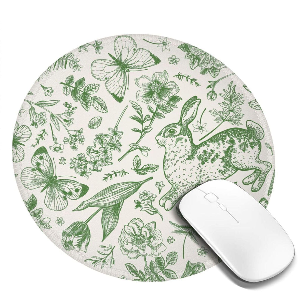 Round Mouse Pad Desk Top - Stitched Edges 8 X 8 Inch