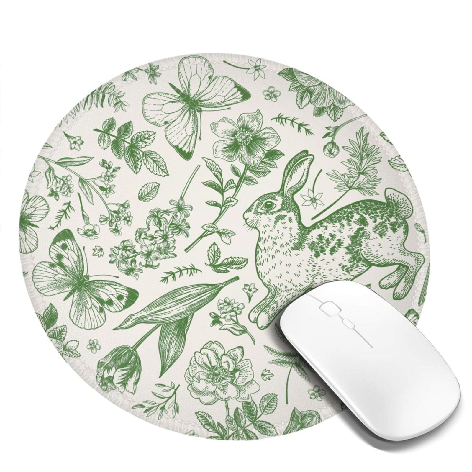Round Mouse Pad Desk Top - Stitched Edges 8 X 8 Inch