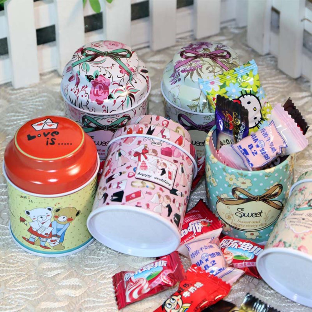 Elegant Metal Tinplate Empty Tins, Chic Mini-boxes for Dry Storage, Spices, Tea, Candy, Party Favors, and Gifts