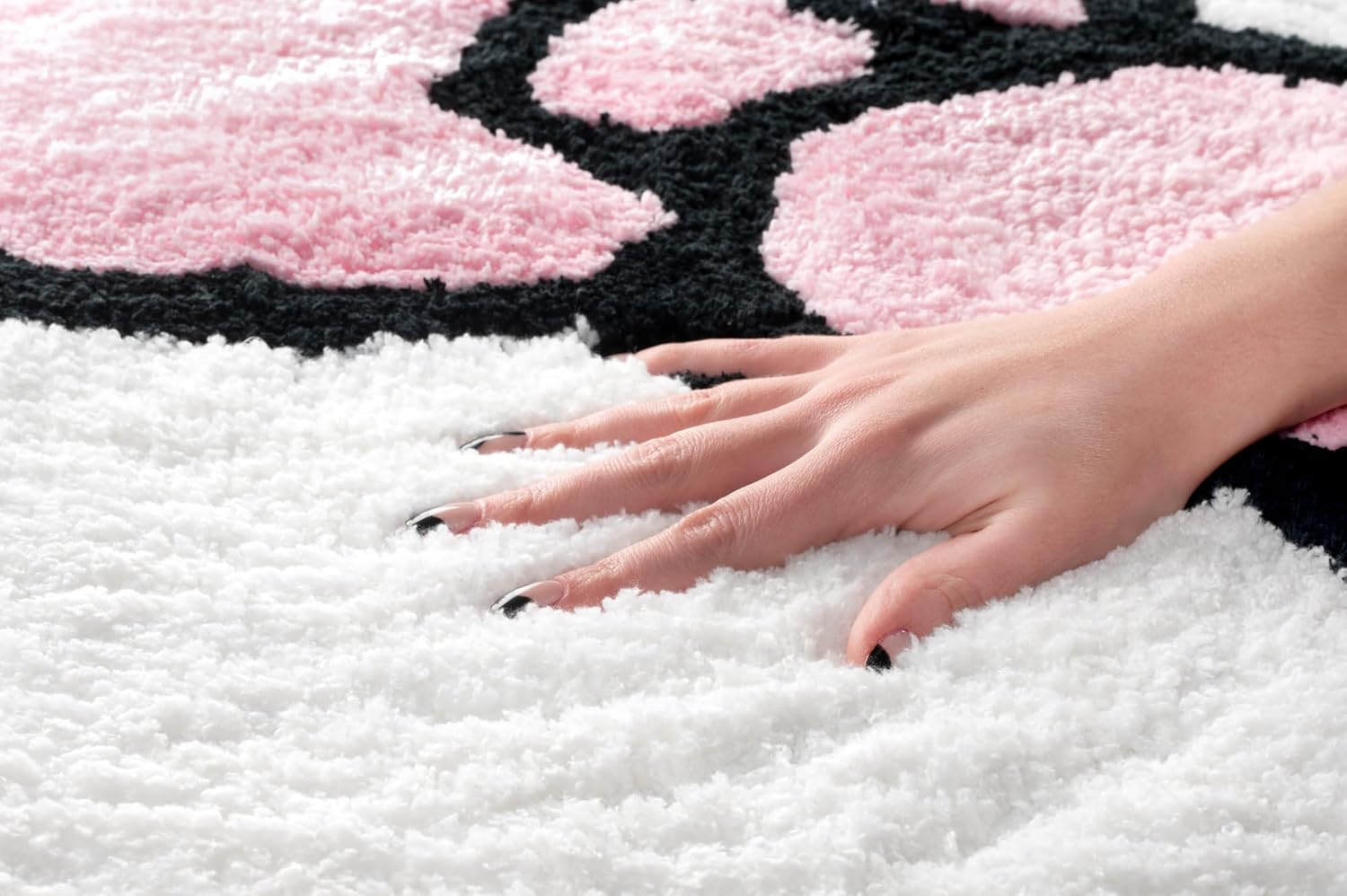 Hello Kitty Plush White Fluffy Accent Rug - 4 x 3 ft Area Rug for Bedroom or Living Room Decor