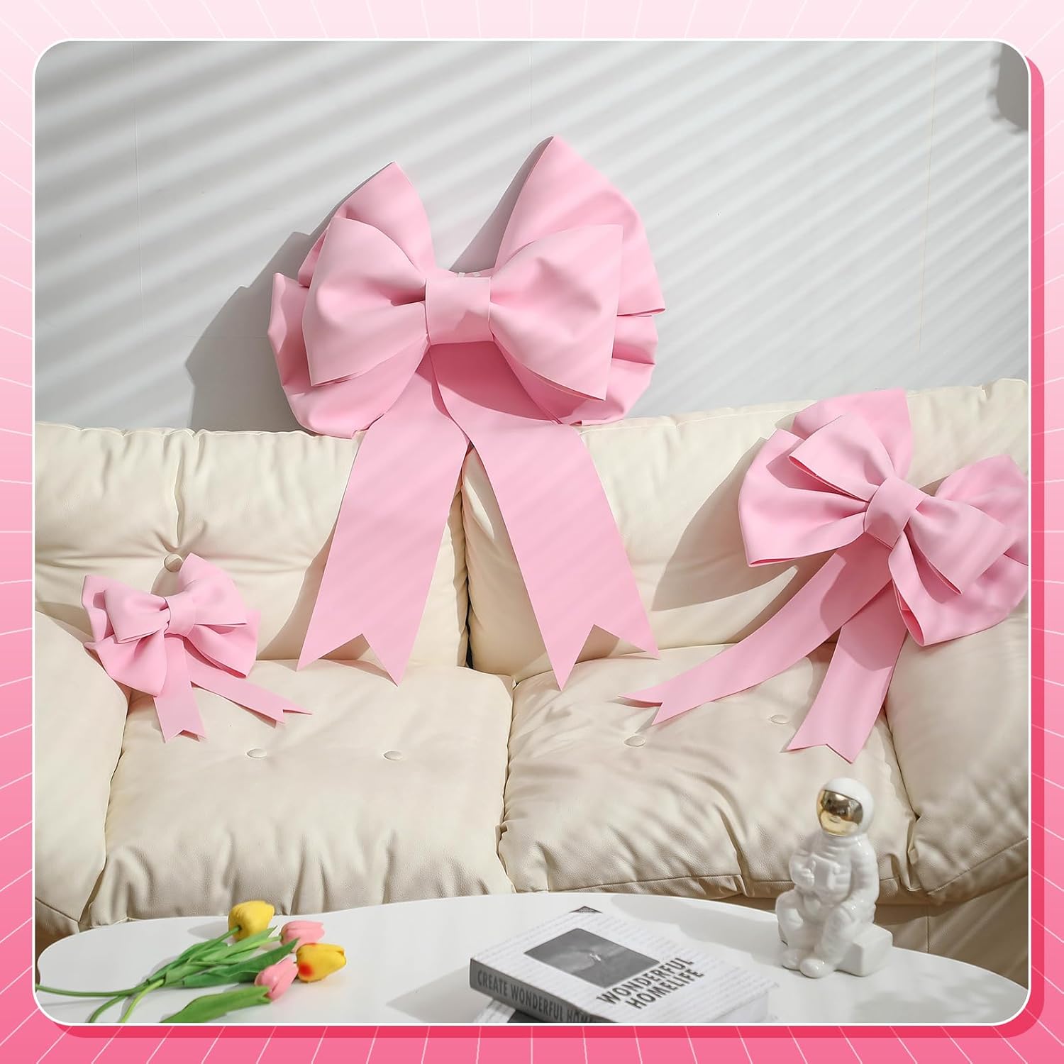 Pink Big Bow Large Bows for Decoration 12 Inch 20 Inch 30 Inch 3D Decor Bows