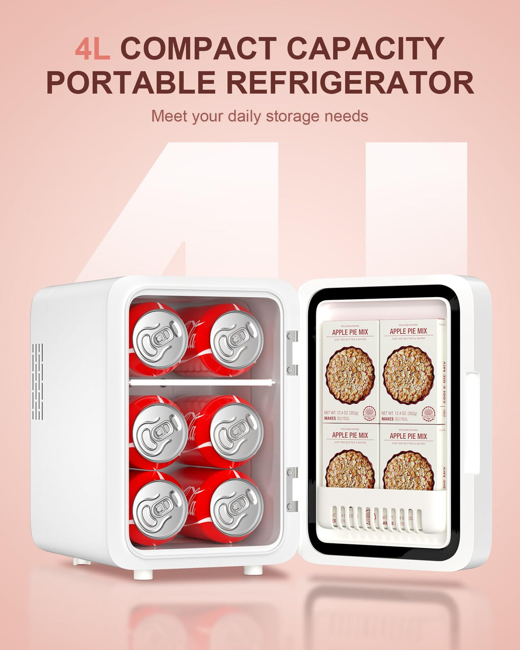 Skincare Fridge - Makeup Fridge for Refrigerating Skincare and Food, Mini Fridge Cooler and Warmer
