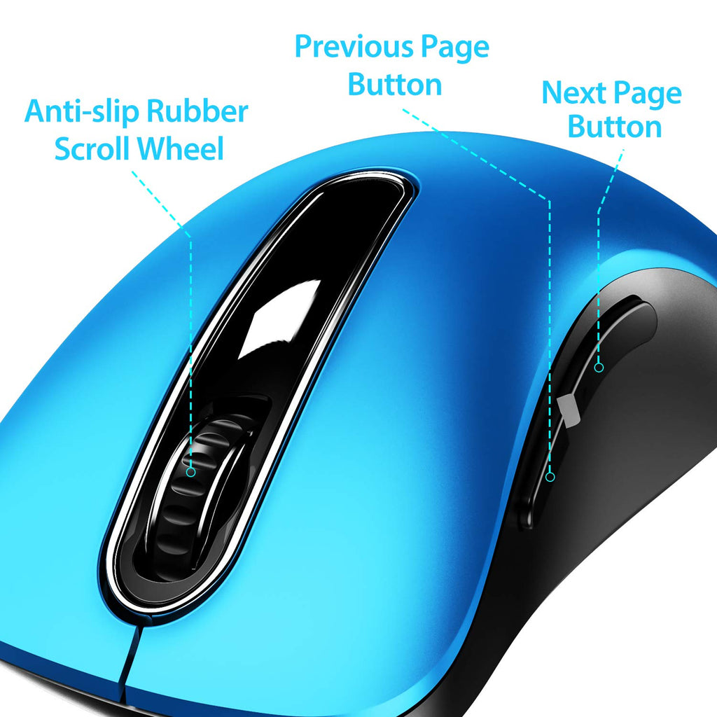 Portable Computer Wireless Mouse for Laptop, PC, Desktop, MacBook, 5 Buttons