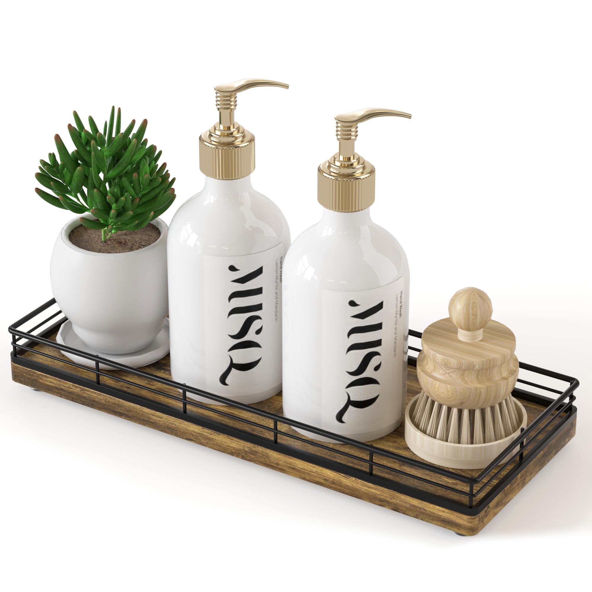 Vanity Tray for Jewelry Candle Makeup Perfume Holder Toilet Tank Tray Soap Cologne Organizer