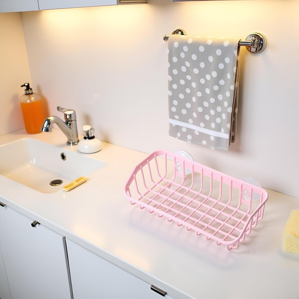 Multifunctional Drain Rack, Hanging Storage Rack Drain Rack Sink Shelf Suction Cup Organization