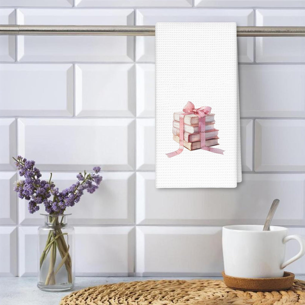 Girly Pink Bow Coquette Preppy Towel, 16x24 Inch