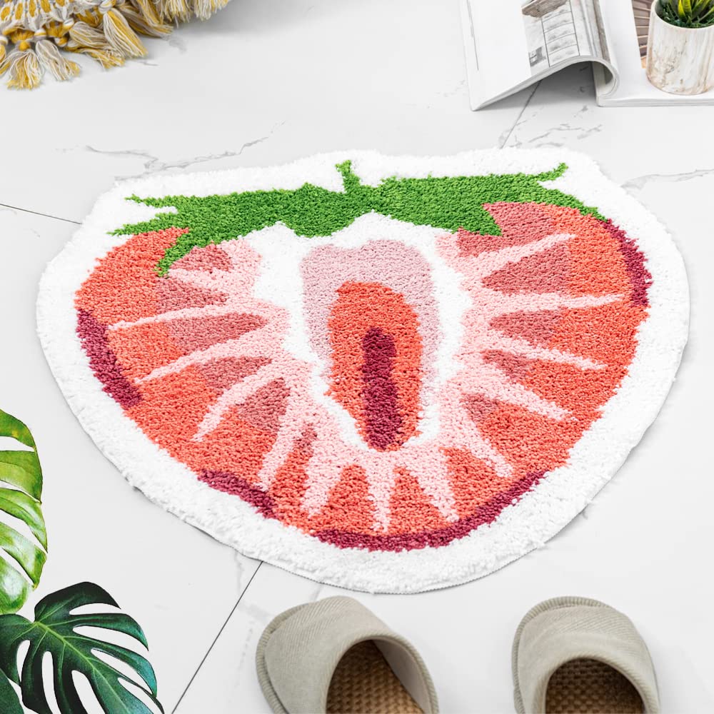 Shaped Rug Fruits Animals Bath Mat Area Rug Non-Slip Bathroom Door Mat for Bedroom Bathroom Kitchen Cartoon Area Rug for Bathroom Soft Bathmat Home Decor