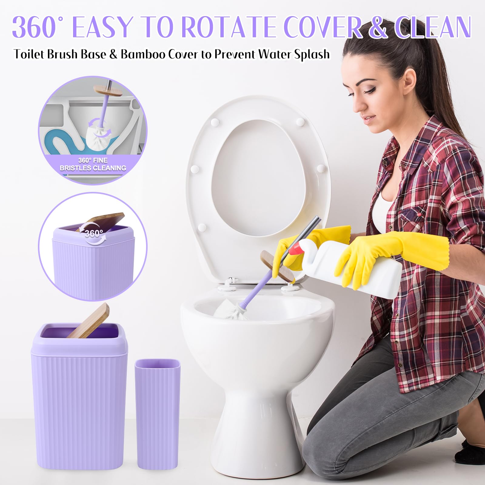 Simply Bathroom Accessories Set 17PCS Bathroom Set with Trash Can 3PCS Lotion Soap Dispenser, Toothbrush Holder, Soap Dish,Tumbler Cup, 6PCS Wood Tags Bath Accessories with Tray for Kitchen Bathroom