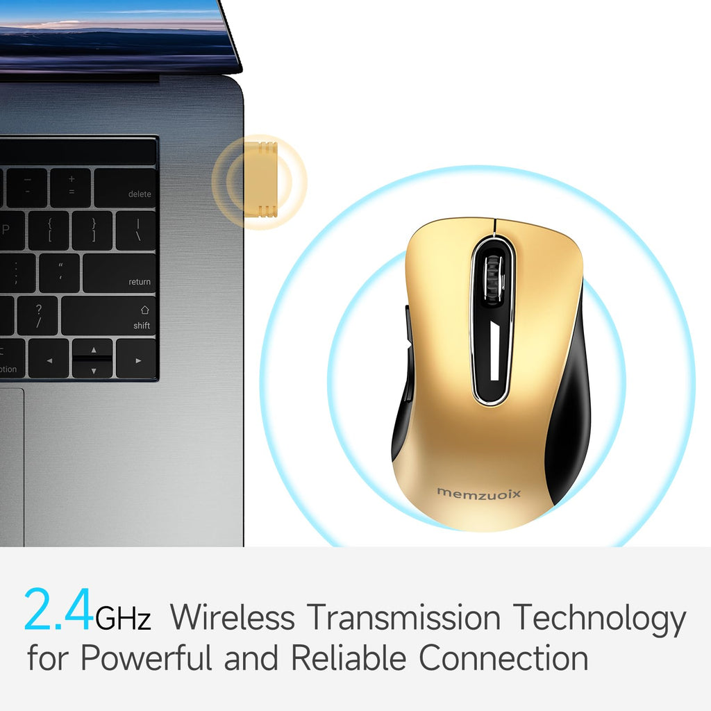 Portable Computer Wireless Mouse for Laptop, PC, Desktop, MacBook, 5 Buttons