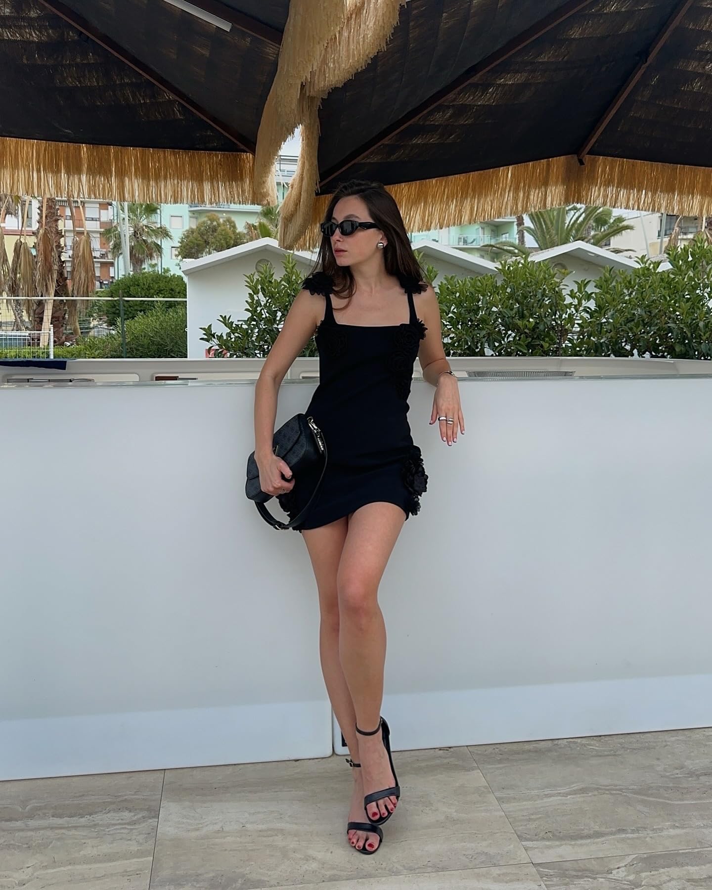 Women's Rosette Applique Mini Dress