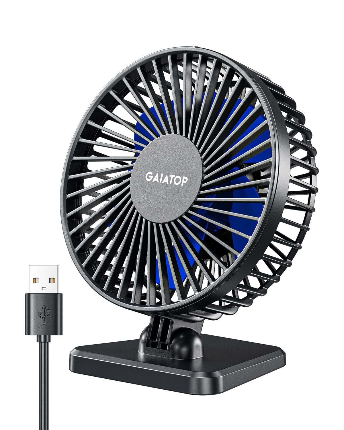USB Desk Fan, Small But Powerful, Personal Portable Quiet 3 Speeds, Adjustable Mini Table Desktop fan for Cooling