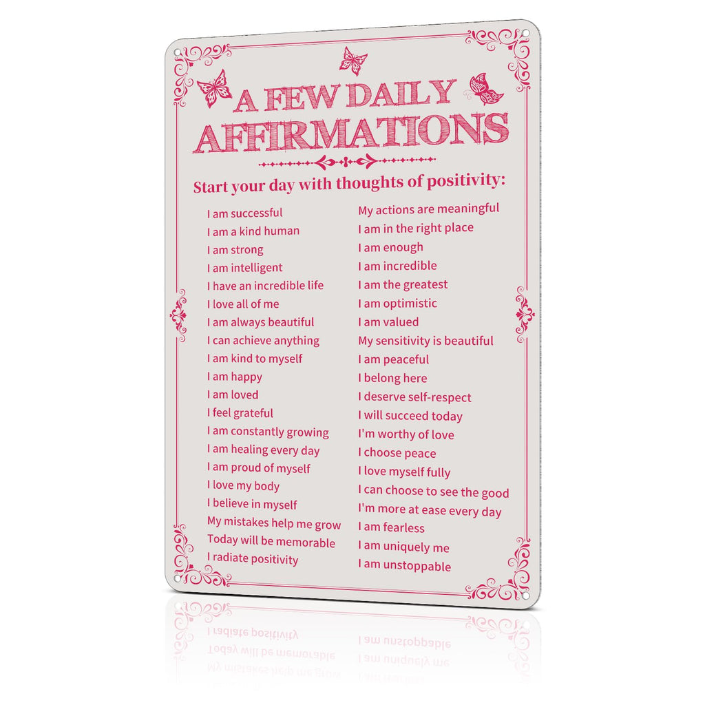 Room Decor Aesthetic A Few Daily Affirmations Motivational Wall Art, 8X12 Inches