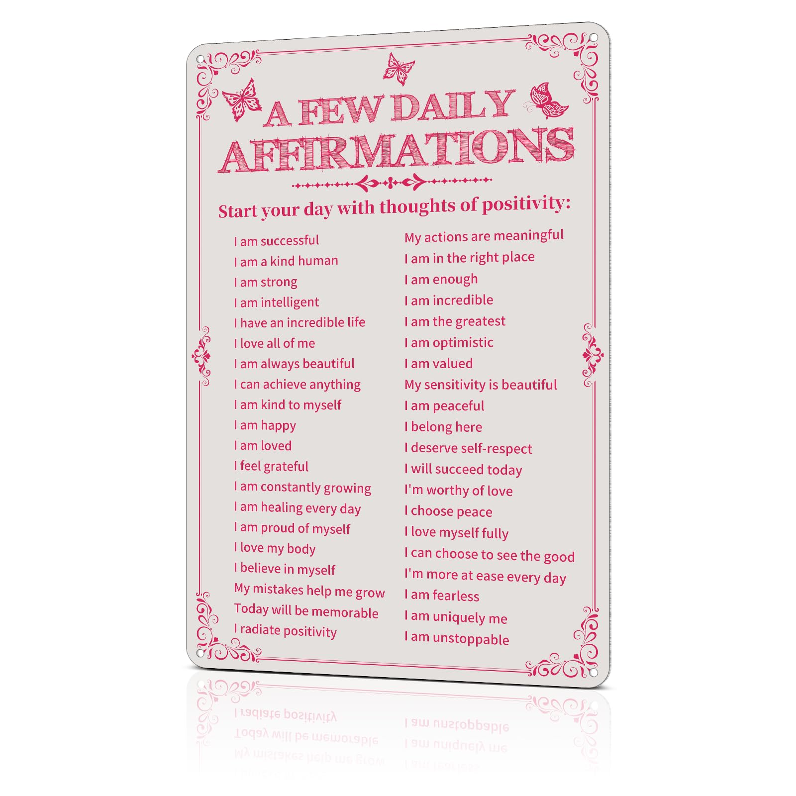 Room Decor Aesthetic A Few Daily Affirmations Motivational Wall Art, 8X12 Inches