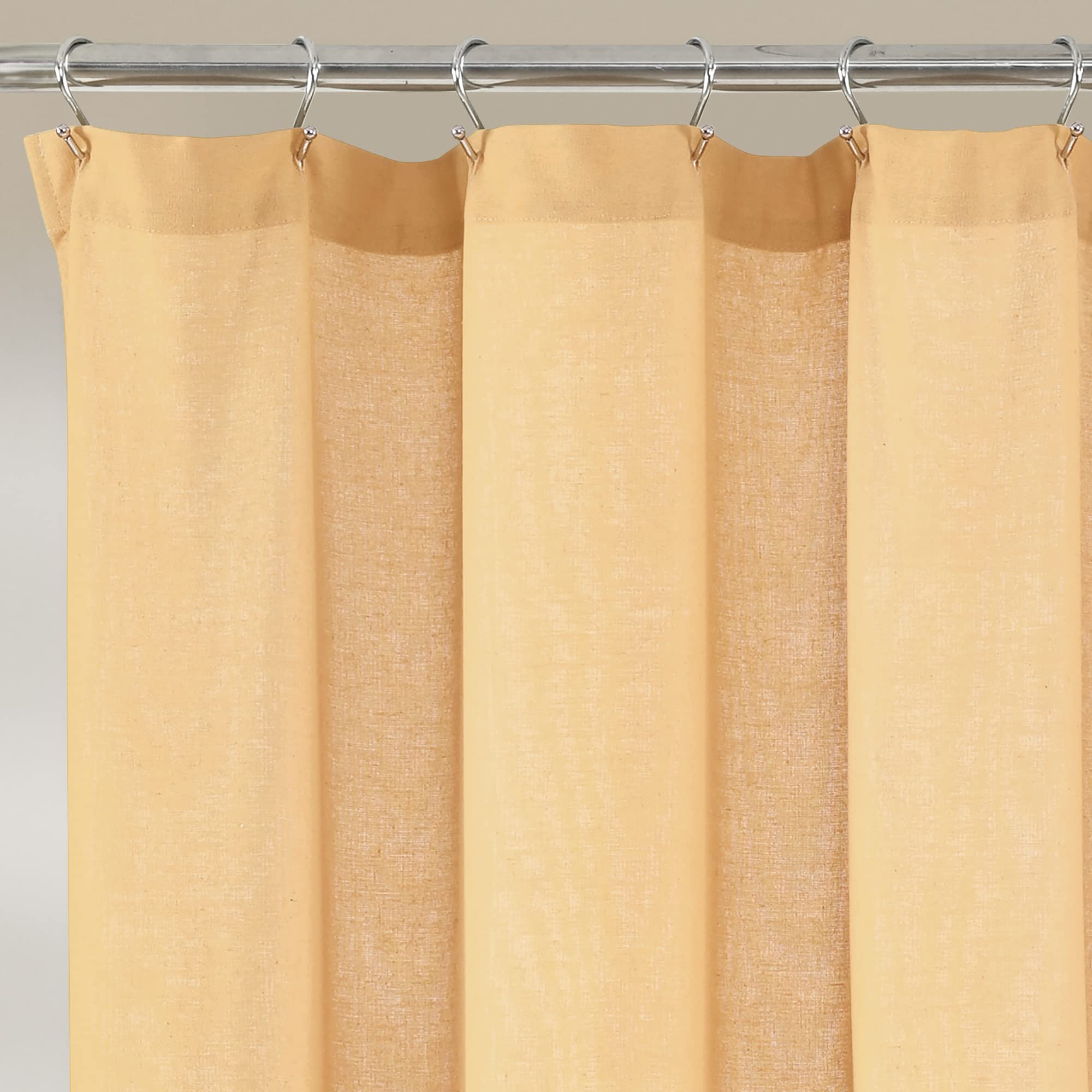 Lush Decor Linen Button Shower Curtain, 72" W x 72" L, Fabric Shower Curtains