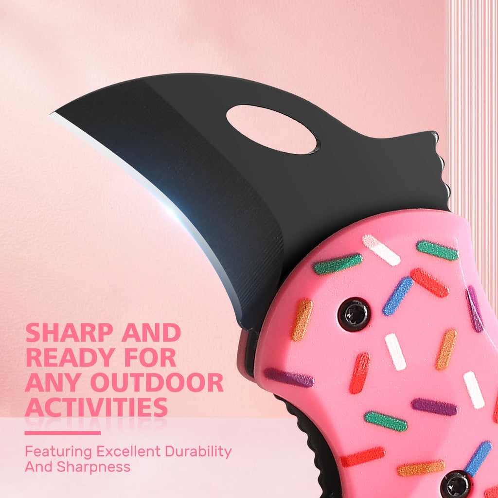 Folding Pocket Utility Knife,1.34''Blade Small EDC Knife,Pink Pocket Knife