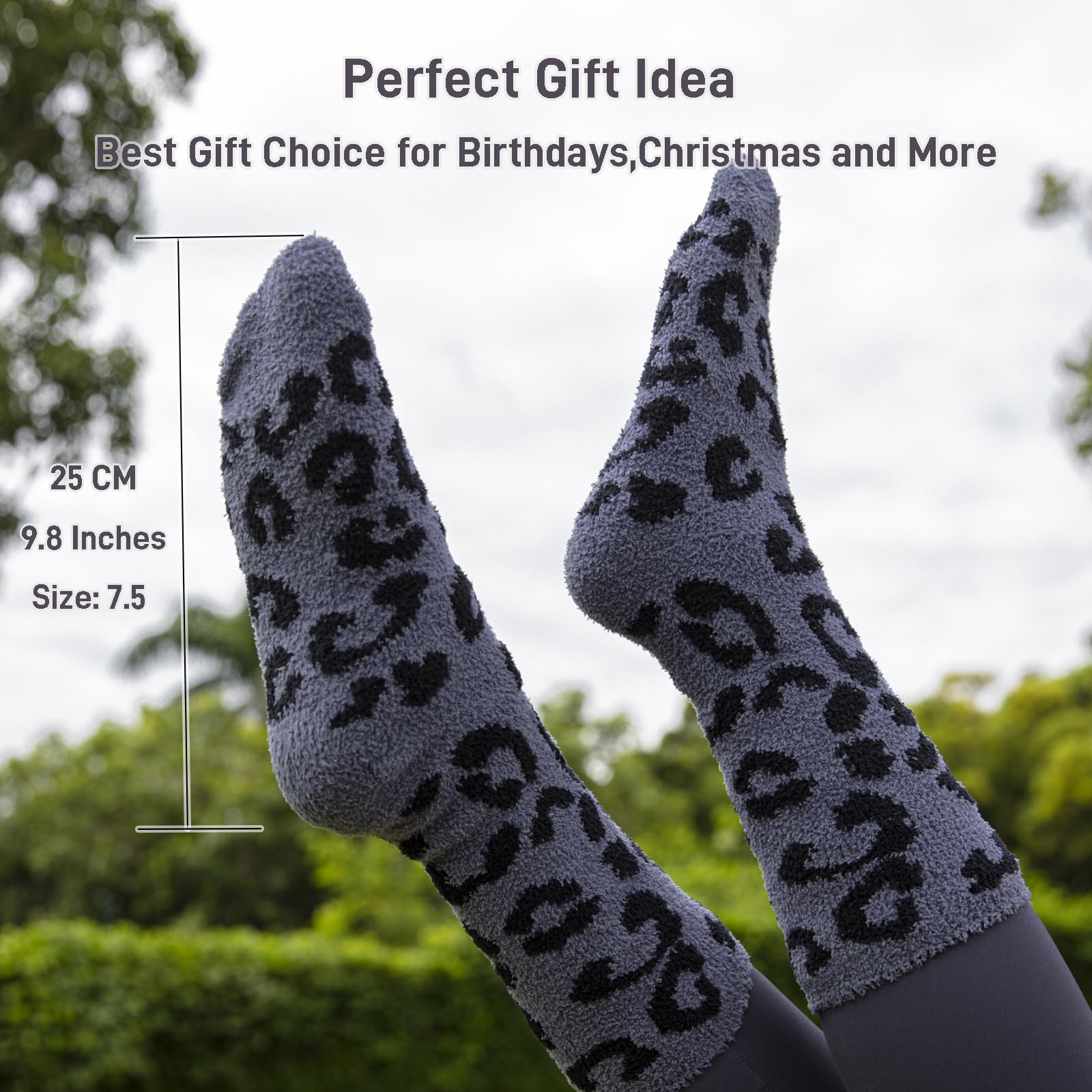 Fuzzy Socks for Women Leopard Print,Microfiber Cozy Socks Fluffy Warm Socks for Women, Luxury Gifts for Women
