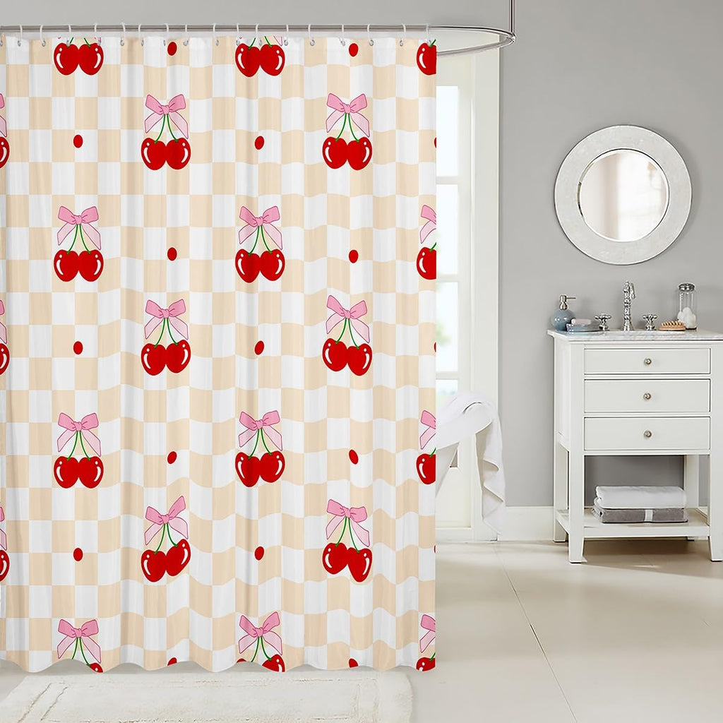 Cute Bathroom Curtains -  Waterproof Curtains, 12 Hooks Suits