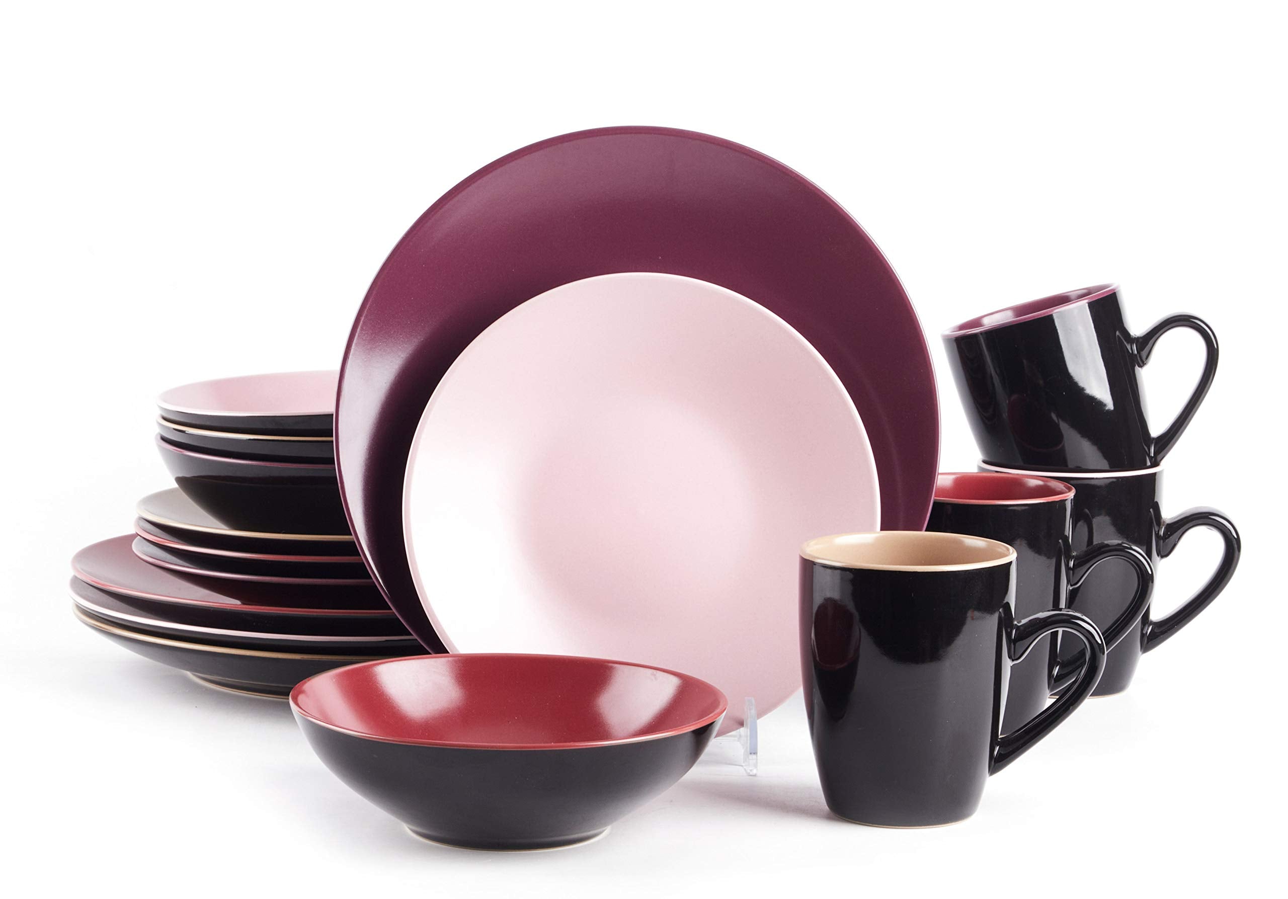 Stoneware Two-Tone Colors Life 12pc Dinner Set