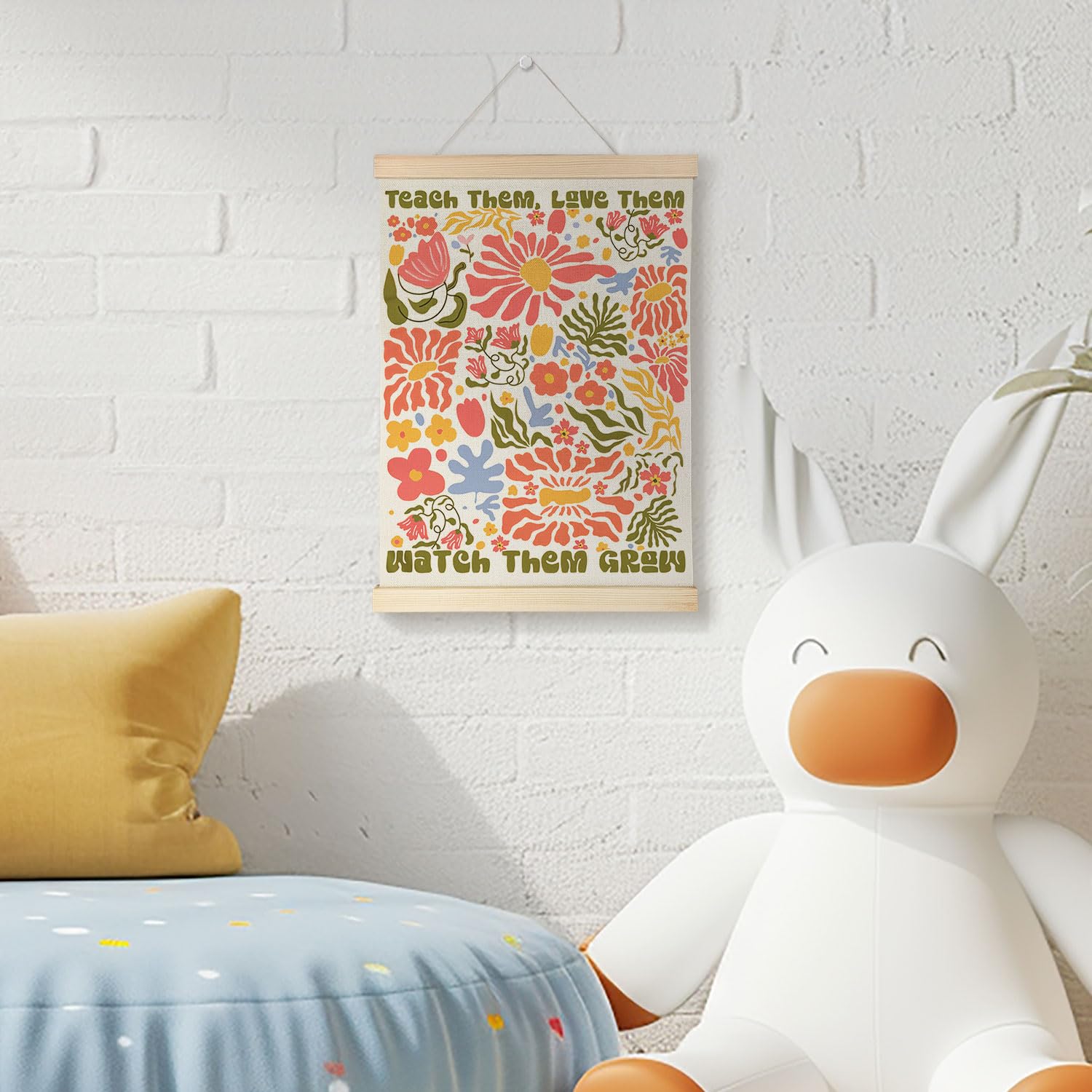 Coquette Teacher Wall Decor - Preppy Teacher Wall Art with Wooden Poster Hanger, for Office & Classroom, 12x16 Inch