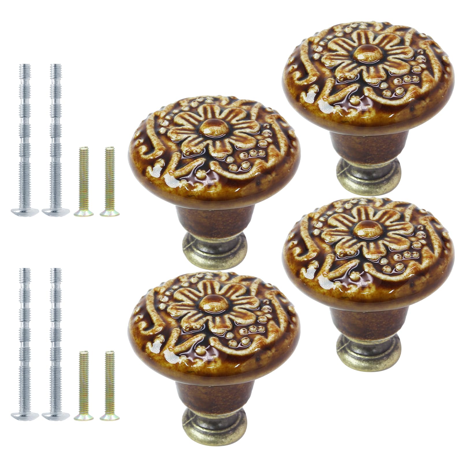 Ceramic Knobs, Vintage Kitchen Cabinet Knobs Pulls Retro Ceramic