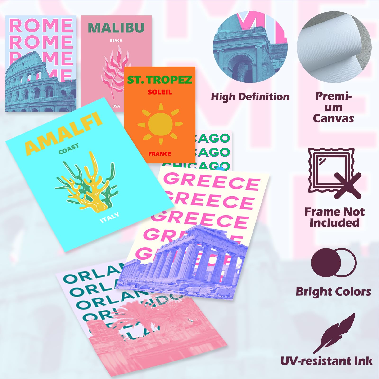 Coquette Wall Art Prints Trendy Preppy Room Decor Aesthetic (Unframed)