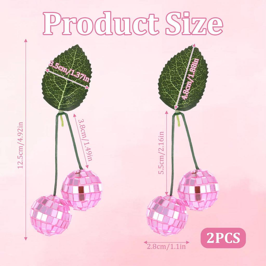 Small Cherry Hanging Disco Ball Decor, 1.2 Inch Double Mirror Disco Reflective Balls
