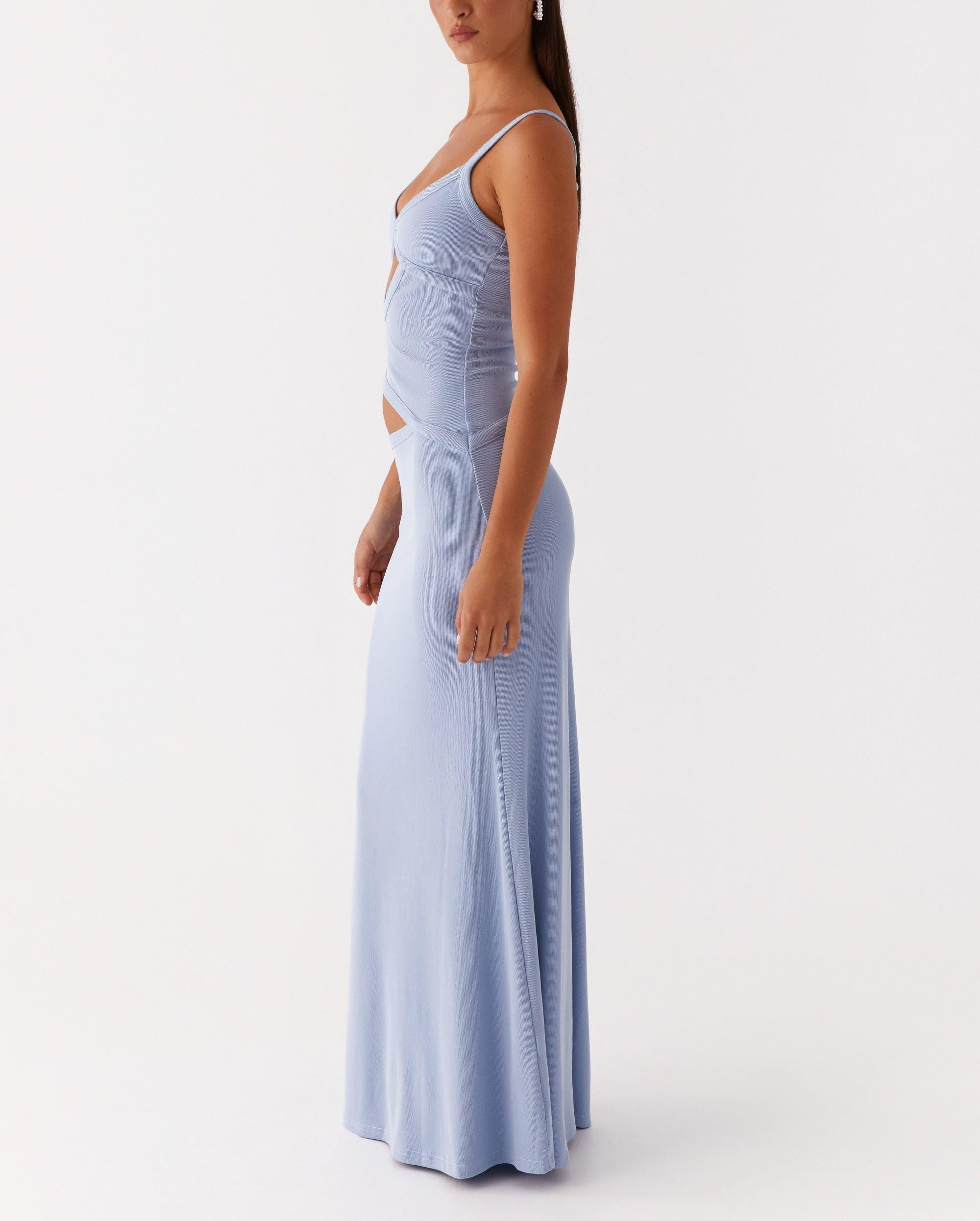 Sexy Cut Out Maxi Dress for Women Spaghetti Strap Backless Bodycon Dress Y2k Hollow Sleeveless Long Dress