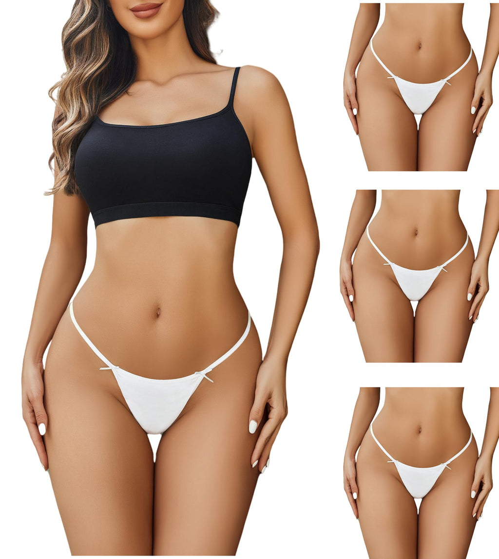 G String Thongs for Women Cheeky Breathable Underwear Sexy No Show Panties 3 Pack