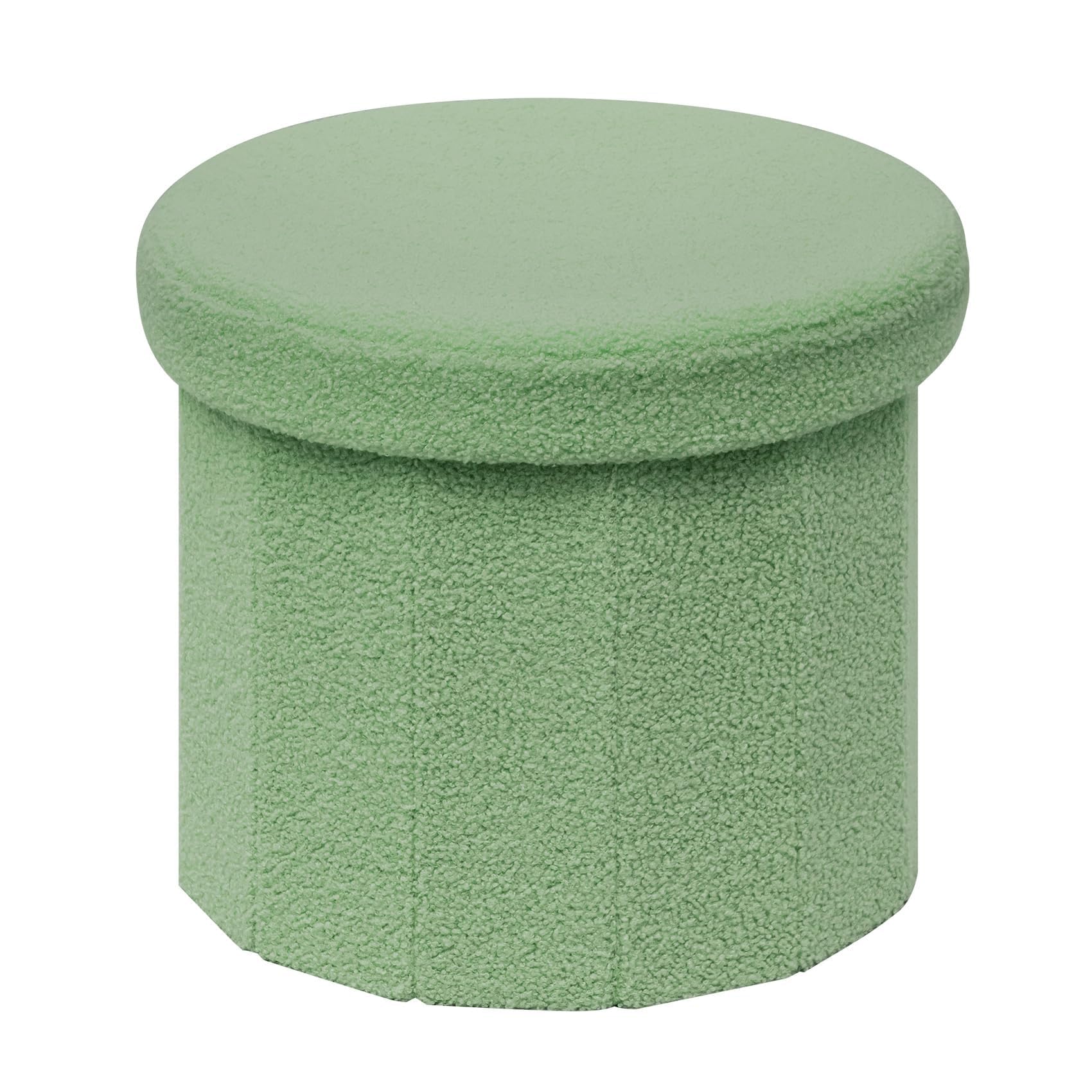 Flower-Shaped Storage Ottoman â€?Boucle Footstool & Seat for Living Room & Dorm