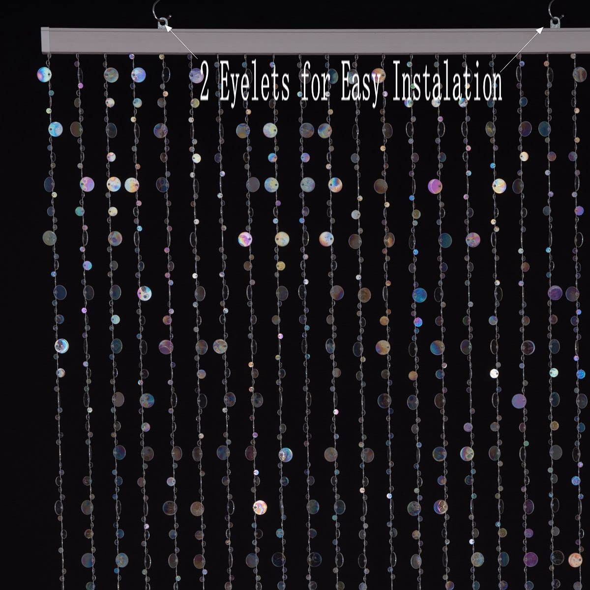 Iridescent Faux Crystal Acrylic Bubble Beaded Curtains for Doorway Room Divider Backdrop Decoration