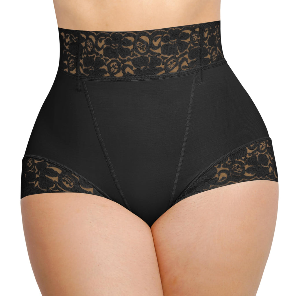 Shapewear for Women Tummy Control Short Faja Body Shaper Compression Panties Mid Waisted Briefs Lace Underwear