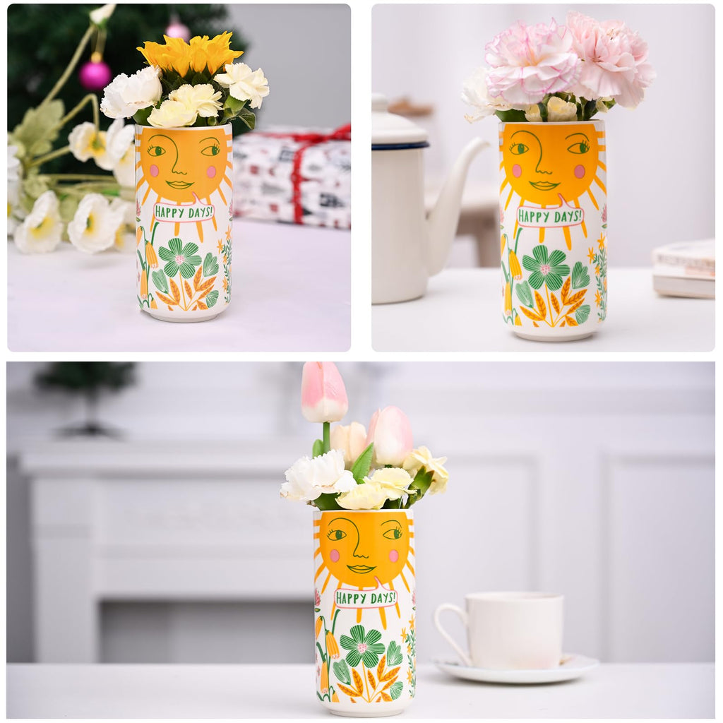 Ceramic Vase-Unique Aesthetic Design for Funky Flower Decor-Perfect Summer Fruit Theme