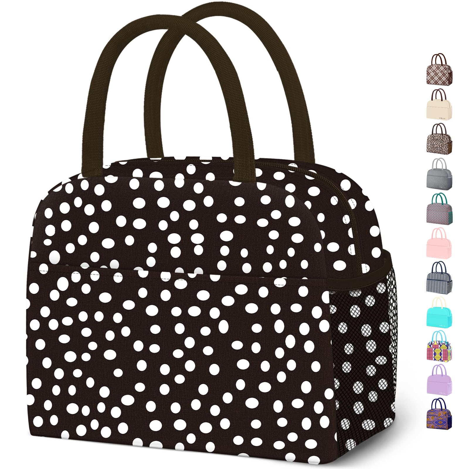 Reusable Insulated Lunch Tote Bag,Leakproof Food Handbags Case High Capacity