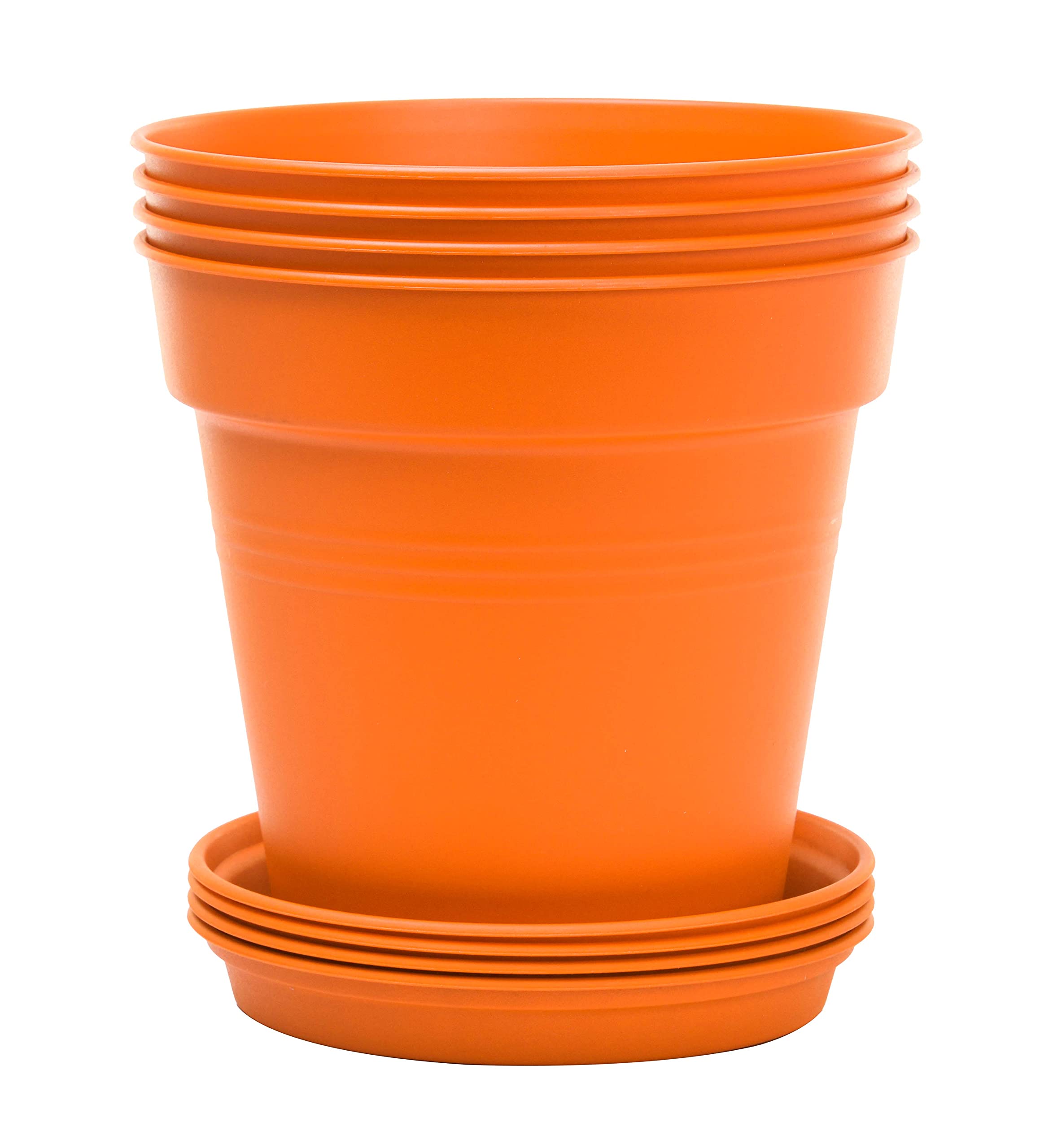 Home Garden Pots 4pk - Flowers, Herbs, Plants, Indoor, Outdoor, Colorful, 13cm Diameter (5in))