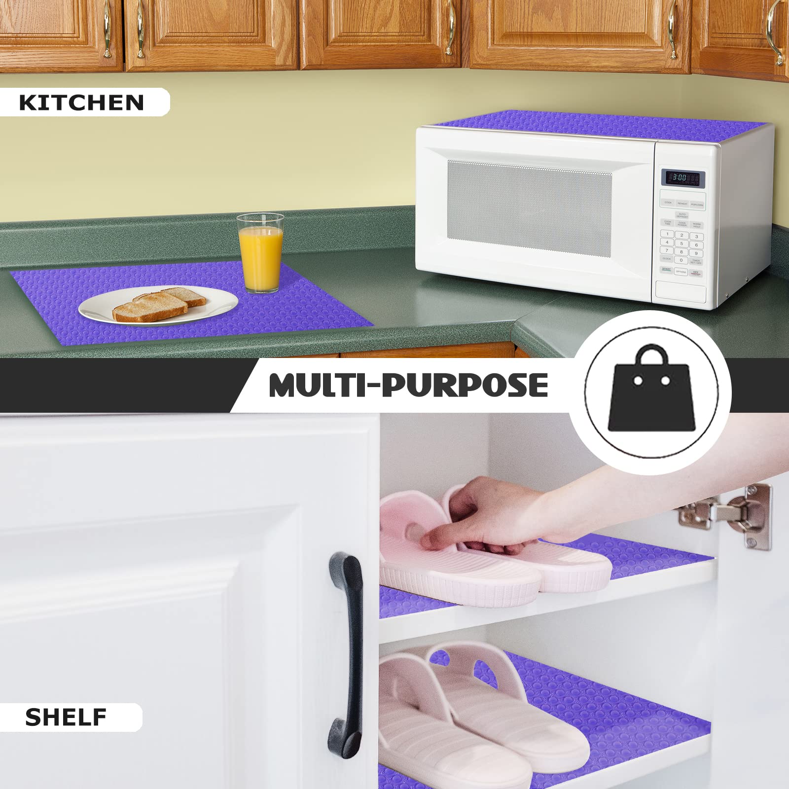 Washable Fridge Liner Mats Covers Pads for Glass Shelf Cupboard Cabinet Drawer Home Kitchen Accessories Organization, 12Pcs Refrigerator Liners