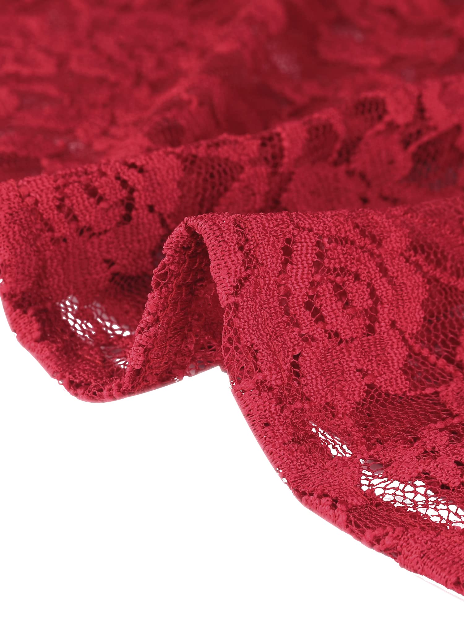 Floral Lace Top Turtleneck Puff Long Sleeve See Through Sheer Blouse