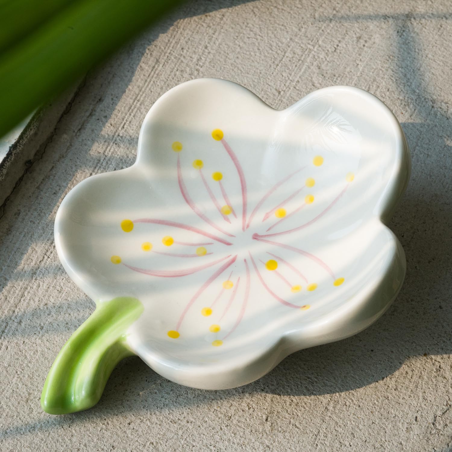 Ceramic Flower Soap Dish Holder for Bathroom