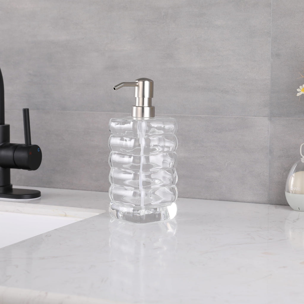 Glass Soap Pump Dispenser, Refillable Soap Dispenser