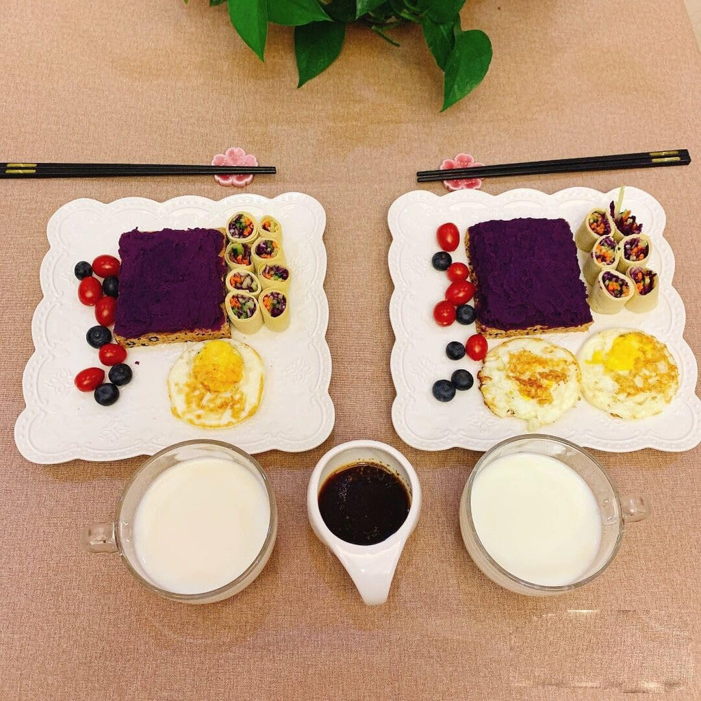 Elegant Square Embossed Lace Plate Bone China Dessert Plate Ceramic Plate Afternoon Tea