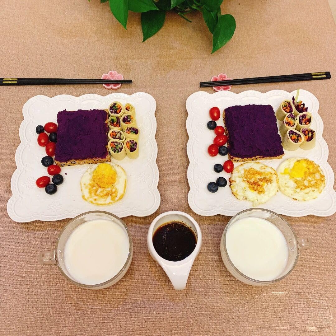 Elegant Square Embossed Lace Plate Bone China Dessert Plate Ceramic Plate Afternoon Tea