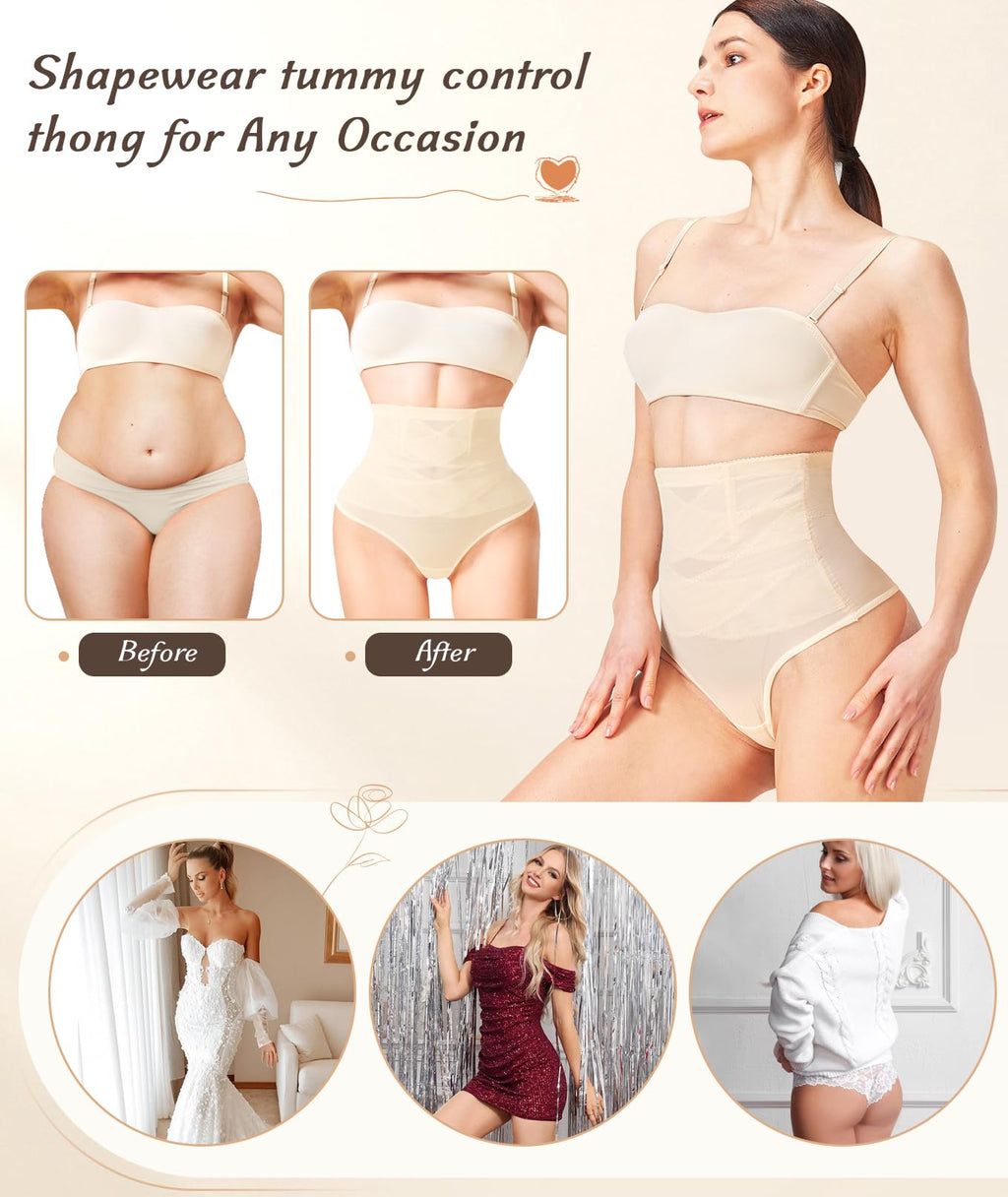 Mesh Shapewear for Women High Waisted Thong Shapewear Tummy Control, Faja Body Shaper,Women's Shaping Underwear